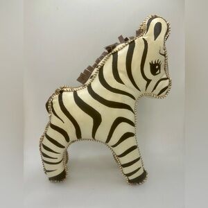 Vintage Graphic Vinyl Stuffed Plush Zebra Baby Toy